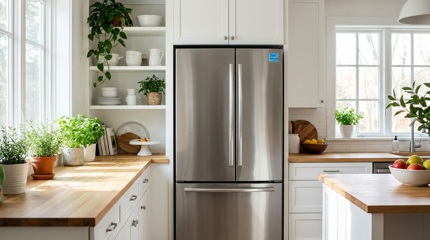 Black+Decker B0D41KCPN6 — BLACK+DECKER 20.1 Cu. Ft. Top Mount Refrigerator with Ice Maker, 2-Door Refrigerator with Top Freezer, Freezer with Icemaker and Adjustable Temperature Control, ENERGY STAR, BR2010JIMB, Black