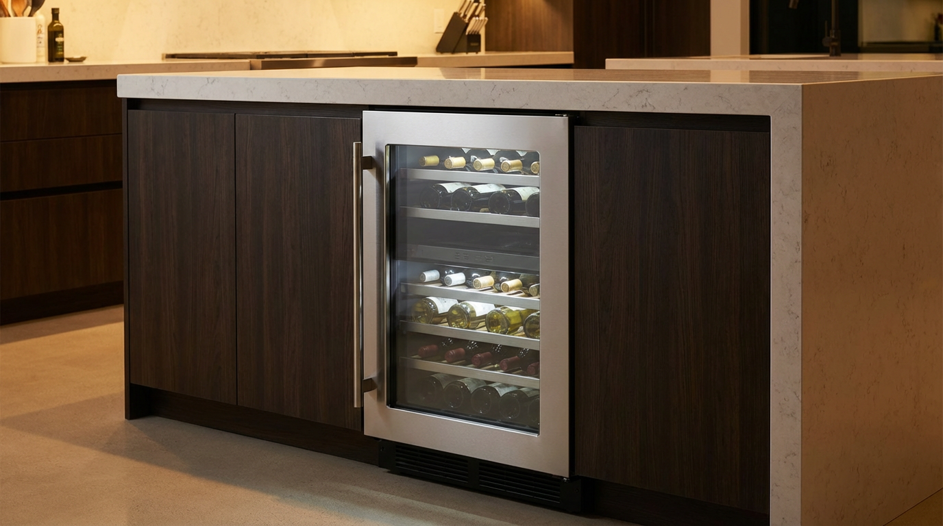 BODEGA B0DJL21CC6 — BODEGA 24 Inch Wine Fridge Dual Zone, 46 Bottle, Built-In or Under Counter Freestanding Wine Cooler Refrigerator With Stainless Steel Handle, Wine Cooler With Lock, Energy Efficient,For Home, Kitchen