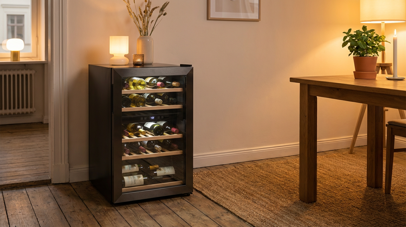 BODEGA B0DJL21CC6 — BODEGA 24 Inch Wine Fridge Dual Zone, 46 Bottle, Built-In or Under Counter Freestanding Wine Cooler Refrigerator With Stainless Steel Handle, Wine Cooler With Lock, Energy Efficient,For Home, Kitchen