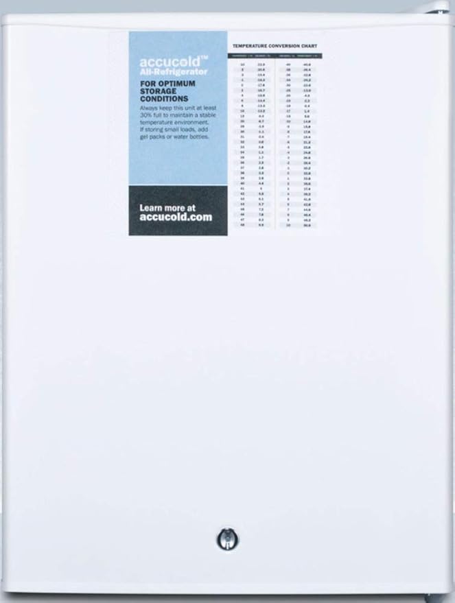 ACCUCOLD Compact Refrigerator - White Medical Mini Fridge