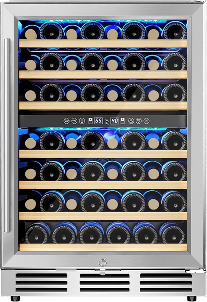 EUHOMY 24 Inch Wine Cooler Refrigerator 54 Bottl